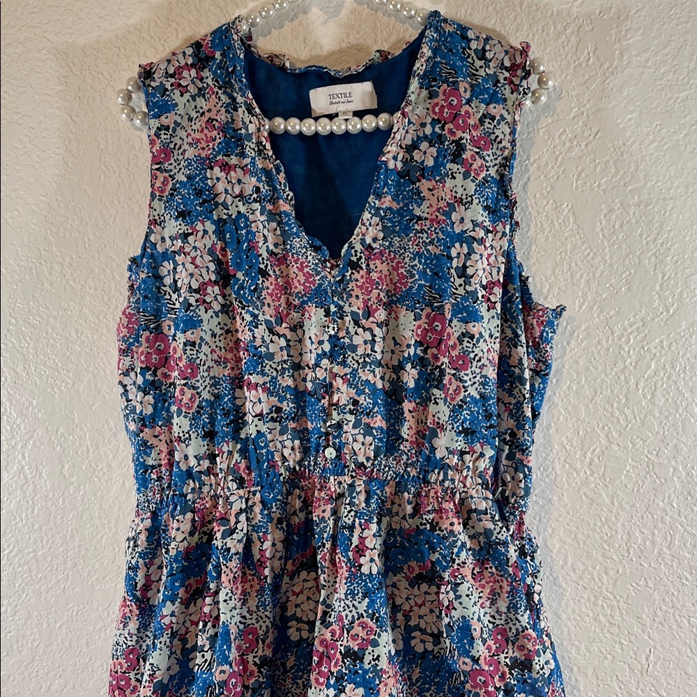 Textile Elizabeth and James Meg Blue Floral Maxi Dress Size XL - Picture 4 of 13